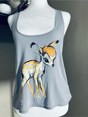 Disney Striped Tank Top in Grey and White
